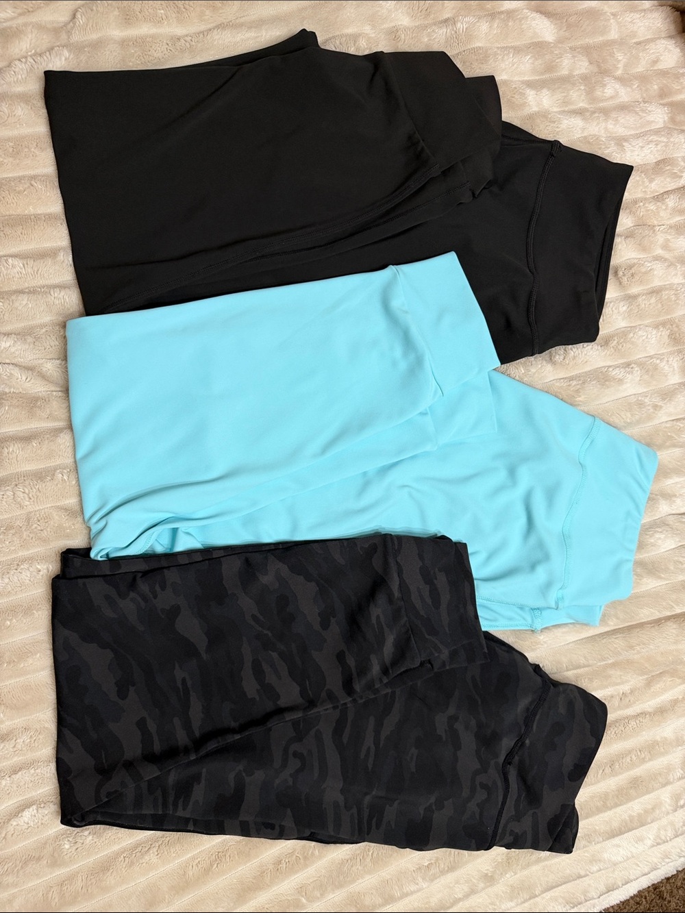 Women's Black, Light Blue & Black Camo Track Pants Trio